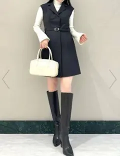 SNIDEL スナイデル　ツイードミニジャンスカ グレー