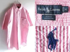 セール　ビンテージ ラルフローレン BLAKE サッカーストライプシャツ