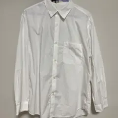 ホワイト 長袖シャツ 左胸ポケット付き