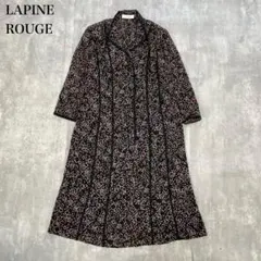 ラピーヌルージュ【XL】ロングワンピース フレア レーストリム 薄手 肩パッド