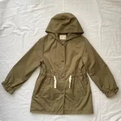 Zara Girls フード付きオリーブグリーンコート 164cm