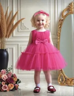 ピンク チュールドレス