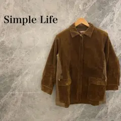 【美品】 Simple Life コーデュロイジャケット　ミドル丈　キルティングのサムネイル