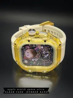 アップルウォッチ　ウルトラ　49mm クリアケース　ラバーべ