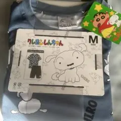新品 クレヨンしんちゃん シロ ルームウェア 上下セット Mサイズ　半袖半ズボン