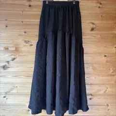 NICE CLAUP ブラック ロングスカート