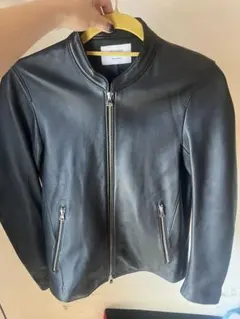 STUDIOUS ラムレザーシングルライダースジャケット ブラック サイズ1