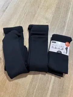 【新品】厚手裏起毛　ブラックタイツ とブラックレギンス、トレンカM-Lサイズ