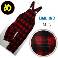 ライムインク バッファローチェック柄 コットンオーバーオール M~L 秋冬