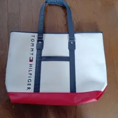 TOMMY HILFIGER トートバッグ ホワイト/ネイビー/レッド