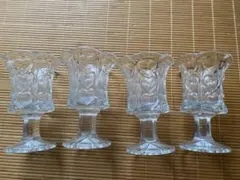大サイズ 業務用 ガラス パフェグラス 4個セット 昭和レトロ 厚手底 カフェのサムネイル