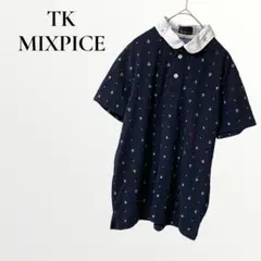TK MIXPICE ポロシャツ マリン ネイビー 半袖 【XL】 カットソーのサムネイル