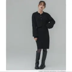 coca 2点セット リブニットポロ＆ワンピース セットアップニット 新品