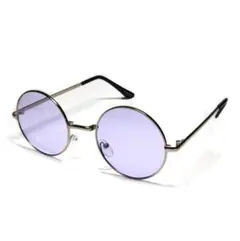 オーバル型　ライトパープル　レンズ サングラス　新品　薄い色　紫　丸型12065