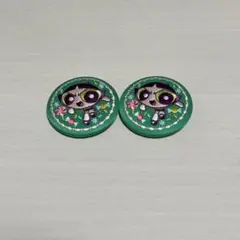 パワーパフガールズ刺繍缶バッジ　バターカップ