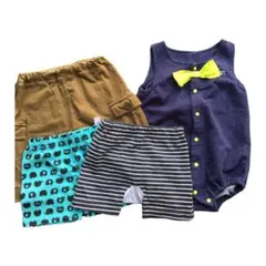 男の子用　ロンパースand半ズボン3枚セット