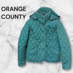 ORANGE COUNTY キルティングジャケット M 緑 ドット柄 フード付
