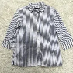 ラルフローレン ストライプシャツ 7分袖ブルー S相当 - メルカリ