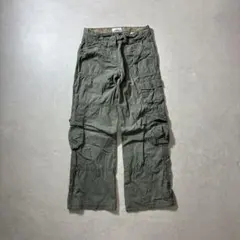 y2kカーゴパンツカーキオリーブW30コットンh&mワイド古着ミリタリーのサムネイル