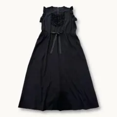 ガラスの靴様美品✨シークレットトロフィー パールワンピース 体型カバー 紺 38 ガラスの靴様美品✨シークレットトロフィー パールワンピース 体型