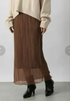 ラメシアープリーツタイトスカート ローリーズファーム