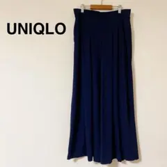 UNIQLO ワイドパンツ　Lサイズ　ネイビー