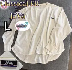 クラシカルエルフ JaVaコラボ フットボール ロンT L ホワイト 綿100%