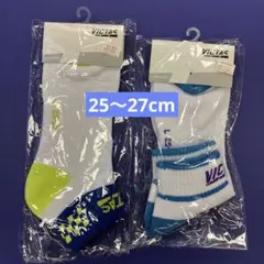 VICTAS ソックス　25〜27cm ブルー、ライムグリーン　二足セット