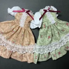 ハンドメイド♡犬服 リネン混3段フリルキャミワンピース(2枚セット