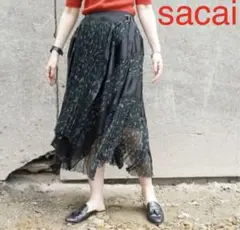 【タグ付き未使用】サカイ  sacai プリーツキュロット ブラック サイズ1 中古・古着通販】sacai (サカイ) レイヤードTシャツ ブラック