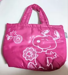 スヌーピー ふわふわ トートバッグ pink