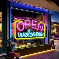光る看板New【最安値ネオン祭り】 大型オープンウエルカムOPEN