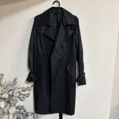 COMME CA ISM ブラック ダブルブレストコート M