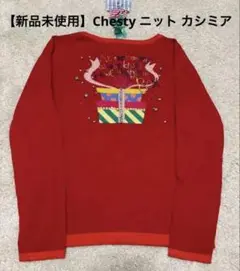 【美品】チェスティ Chesty ニット カシミア長袖 刺繍ビジュー ビーズ