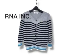 【美品】RNA INC. ボーダーカーディガン 7分丈 グレー ブラック Mのサムネイル