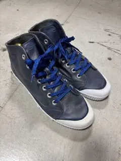 未使用spring courtネイビー ハイカットスニーカー43オールレザー