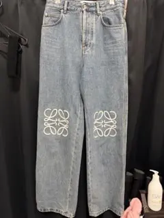 まさんぬ様専用)LOEWE アナグラム刺繍デニム ワイドパンツ - メルカリ