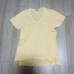 AURALEE Ｖネック　半袖Tシャツ　カットソー　イエロー　1のサムネイル
