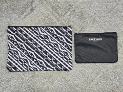 FAUCHON PARIS ポーチ2点セット モノグラム柄＆ブラック 小物入れ