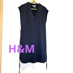 H&M ネイビー ノースリーブ ワンピース チュニック 美品