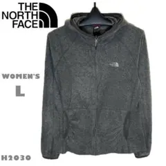 ザ・ノースフェイス POLARTEC フルジップ薄手フリース　グレーレディースL