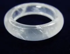 S3 約15.5号 水晶 クリスタル くりぬきリング 天然石 新品 指輪 僅か虹