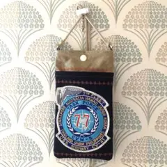 ハンドメイド海軍マークスマホショルダーバッグR黒ジーンズ他リメイク