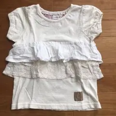 Biquette 2段フリル付きTシャツ 90cmのサムネイル