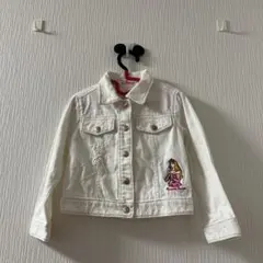 ディズニープリンセス オーロラ 刺繍デニムジャケット 100 白 レース 女の子