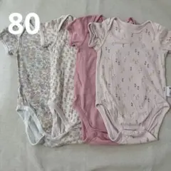 【ユニクロ】　花柄 半袖 ボディスーツ4点セット