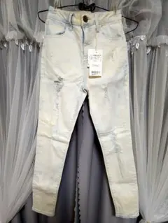 riendaスキニーデニム【サイズ25H】ライトブルー