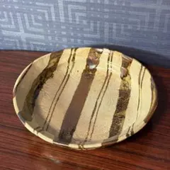 民芸陶器 大皿 刷毛目 和食器 盛り皿 20.5cm 陶器プレート 和モダン