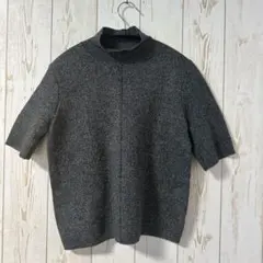 ZARA KNIT ザラ センターライン ハイネック ニット グレー S