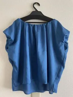 Andemiu オフショルダーブラウス ブルーのサムネイル